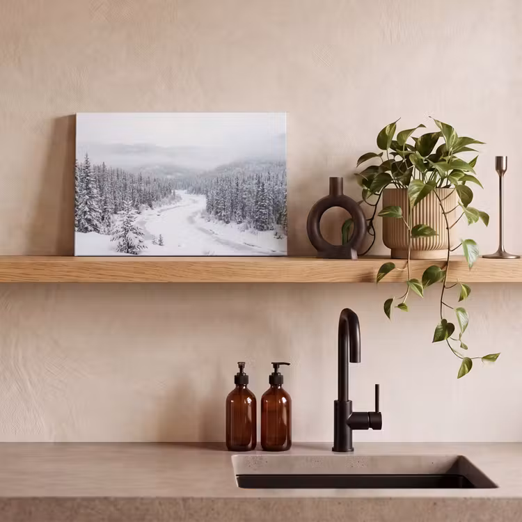 Canvas schilderij - Rivier - Bevroren - Landschap - Winter — 3