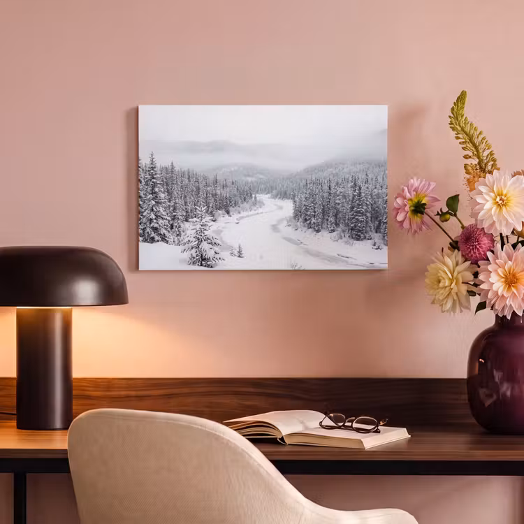 Canvas schilderij - Rivier - Bevroren - Landschap - Winter — 4