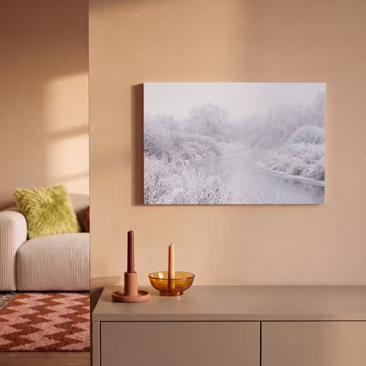 Canvas schilderij - Rivier - Sneeuw - Bos - Winter - Schilderachtig — 2