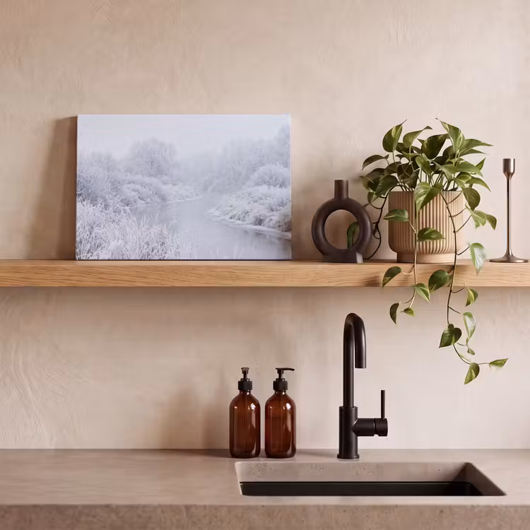 Canvas schilderij - Rivier - Sneeuw - Bos - Winter - Schilderachtig — 3