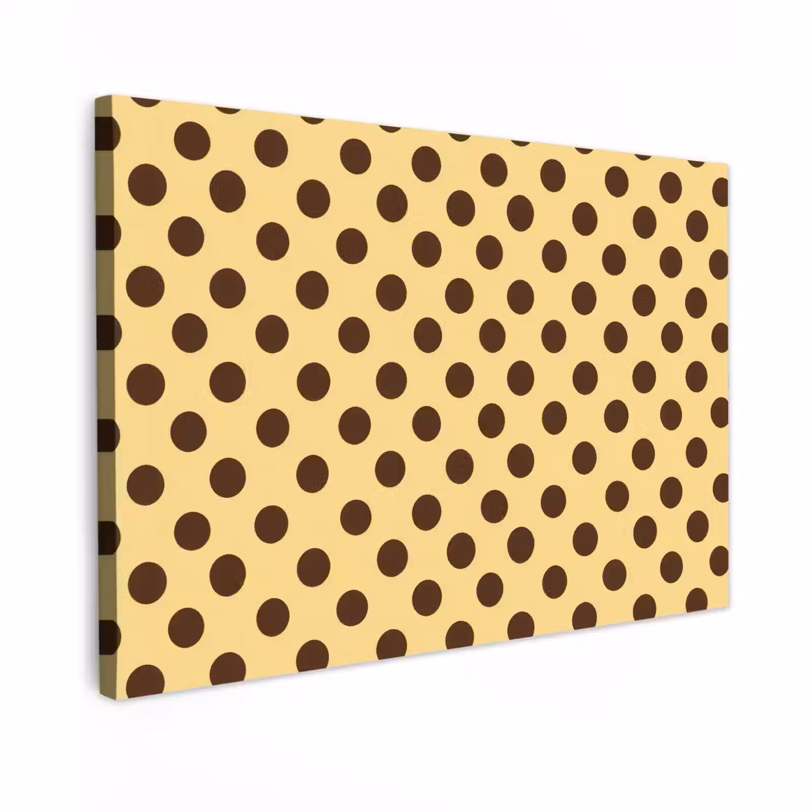 Canvas schilderij - Polka Dot - Stippen - Retro - Geel - Bruin — 1