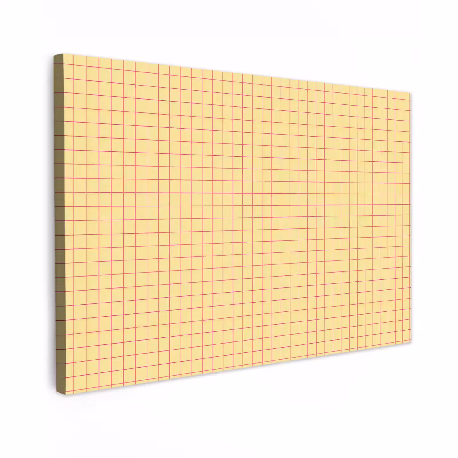 Canvas schilderij - Ruitjes - Grid - Minimalistisch - Geel - Roze — 1