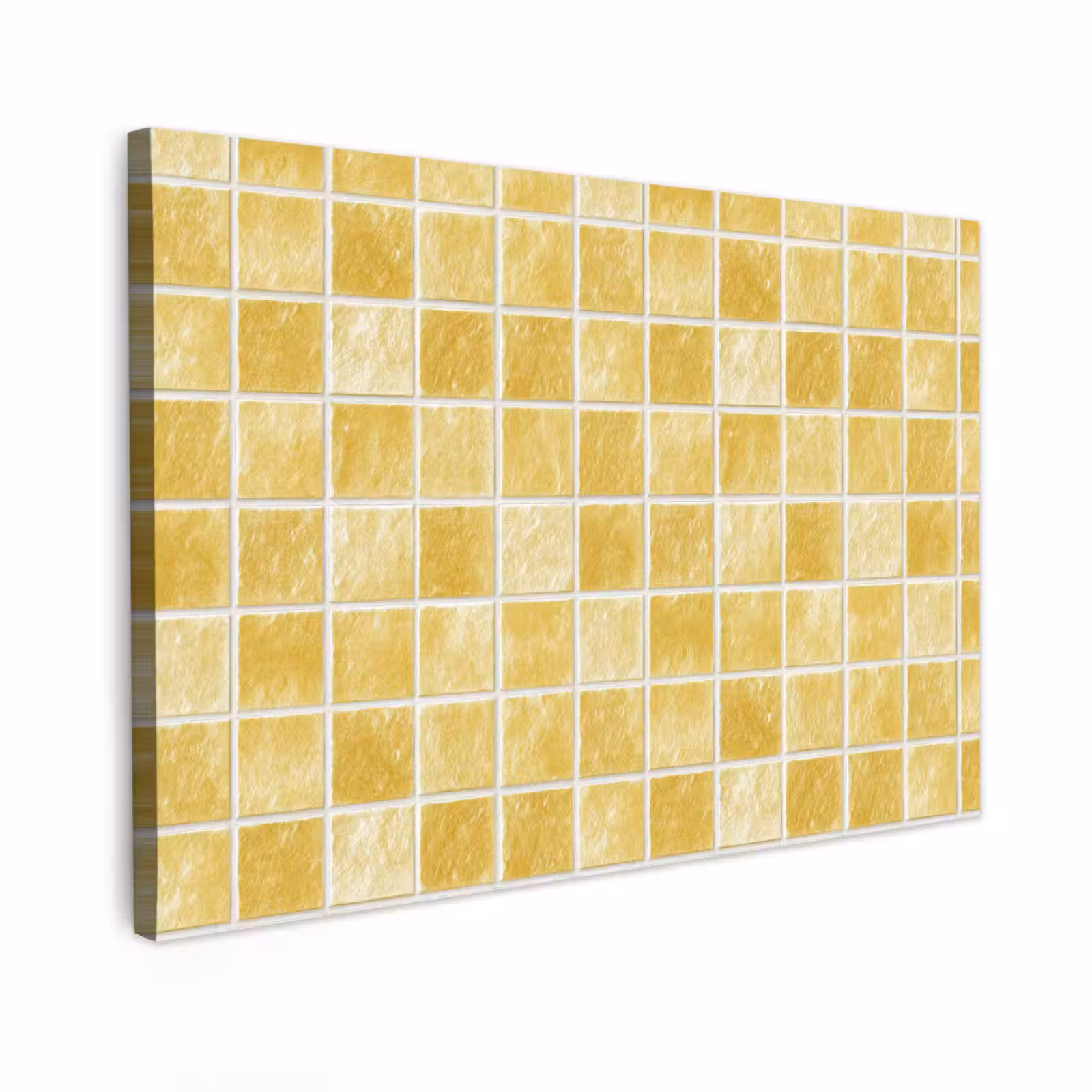 Canvas schilderij - Tegels - Mozaïek - Textuur - Goudgeel — 1