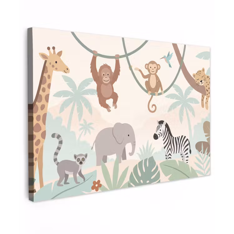 Canvas schilderij - Jungle - Dieren - Groen — 1
