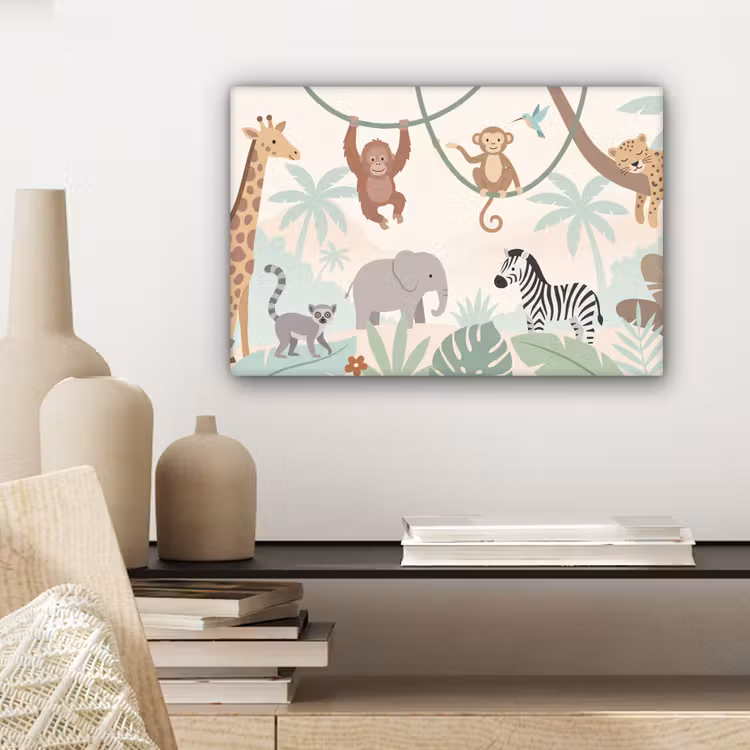 Canvas schilderij - Jungle - Dieren - Groen — 5