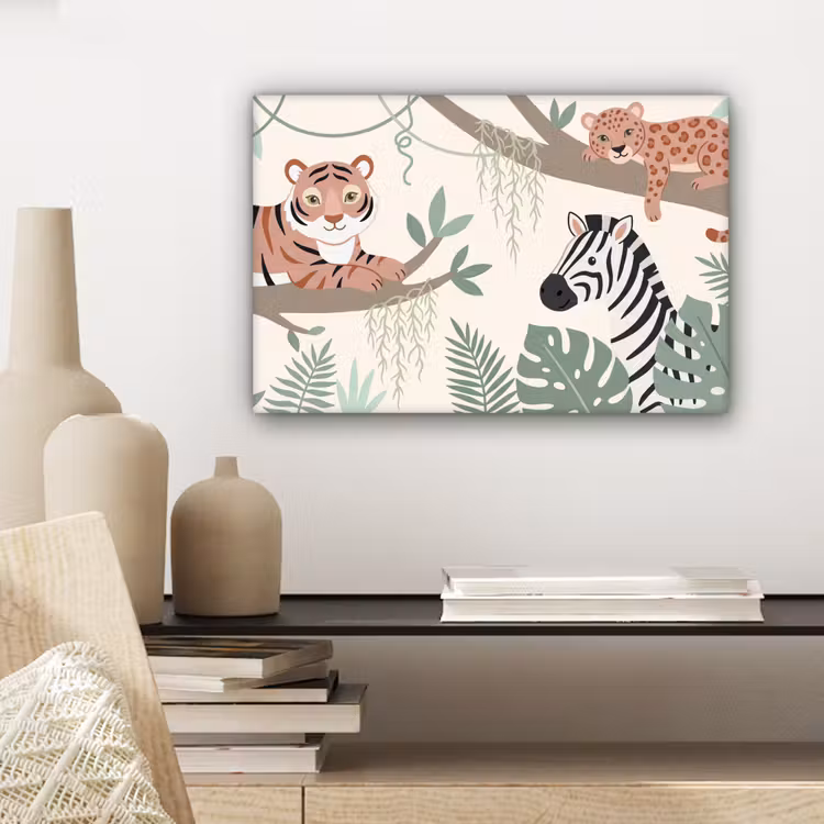 Canvas schilderij - Jungle - Rustiek - Pastel — 5