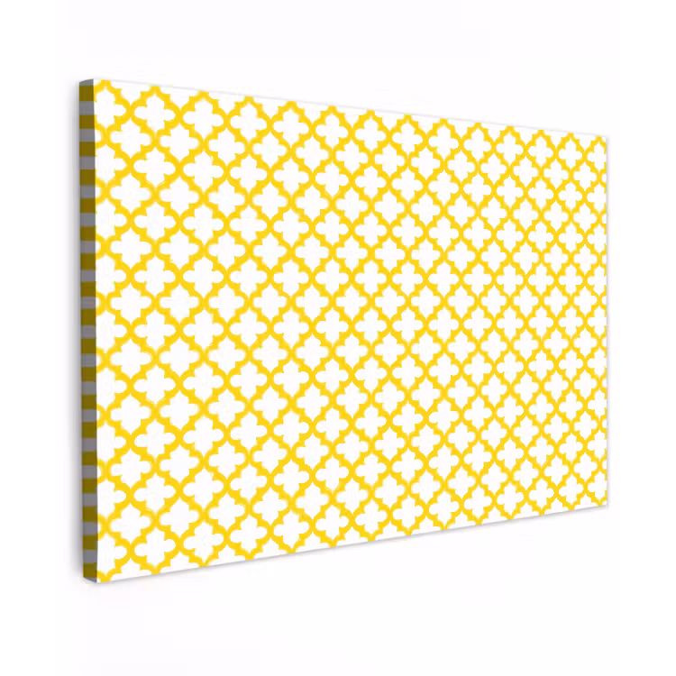 Canvas schilderij - Patroon - Geometrisch - Klassiek - Geel — 1