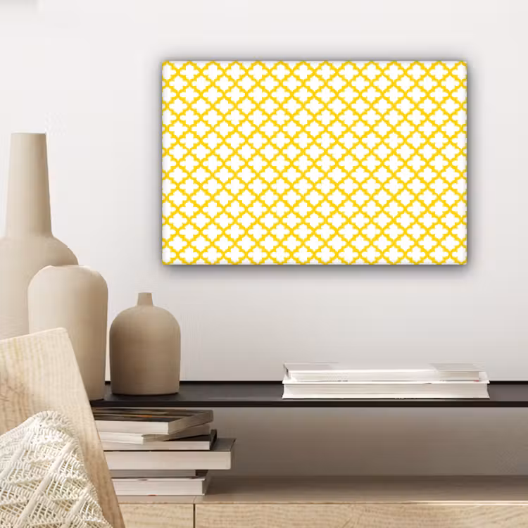 Canvas schilderij - Patroon - Geometrisch - Klassiek - Geel — 5