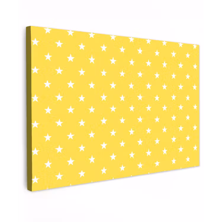 Canvas schilderij - Sterren - Patroon - Minimalistisch - Geel — 1