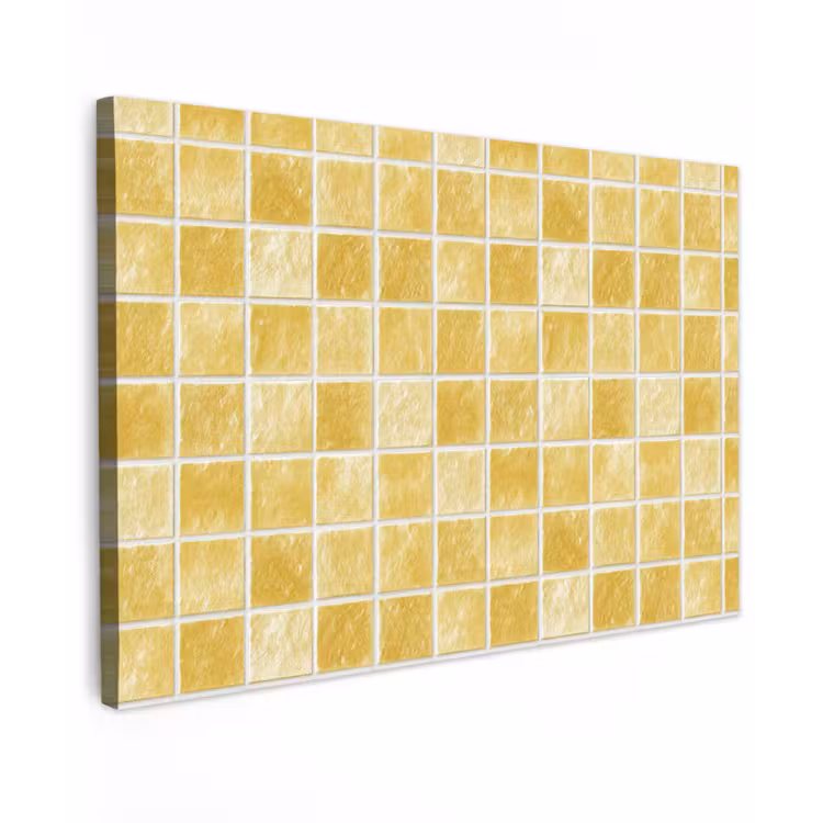 Canvas schilderij - Tegels - Mozaïek - Textuur - Goudgeel — 1
