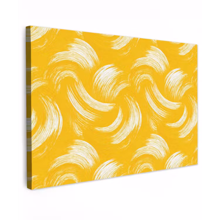 Canvas schilderij - Verfstreken - Abstract - Dynamisch - Geel — 1