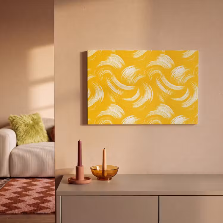 Canvas schilderij - Verfstreken - Abstract - Dynamisch - Geel — 2