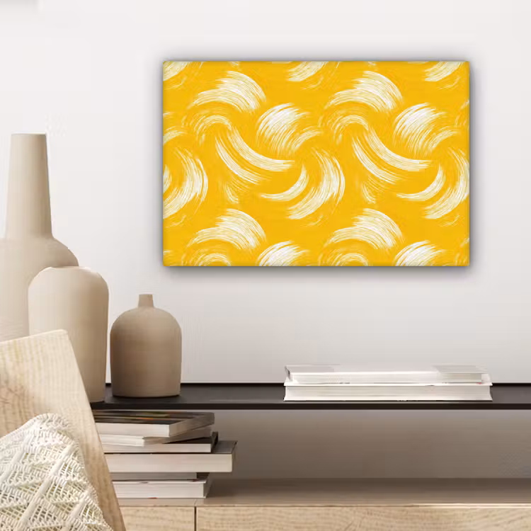 Canvas schilderij - Verfstreken - Abstract - Dynamisch - Geel — 5