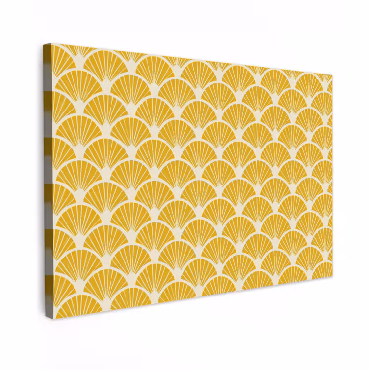 Canvas schilderij - Waaiers - Art Deco - Retro - Okergeel — 1