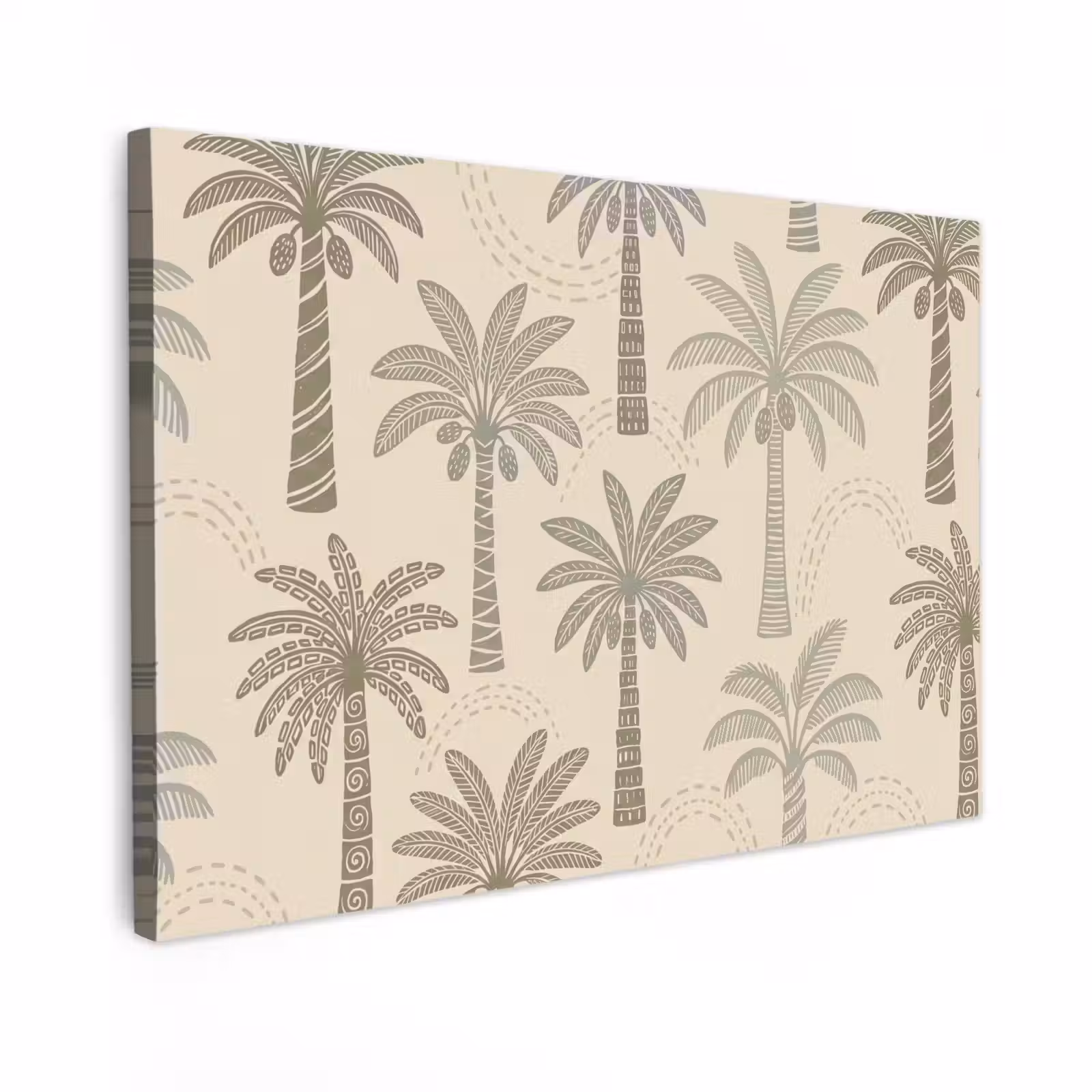 Canvas schilderij - Palmbomen - Patroon - Tropisch - Beige — 1