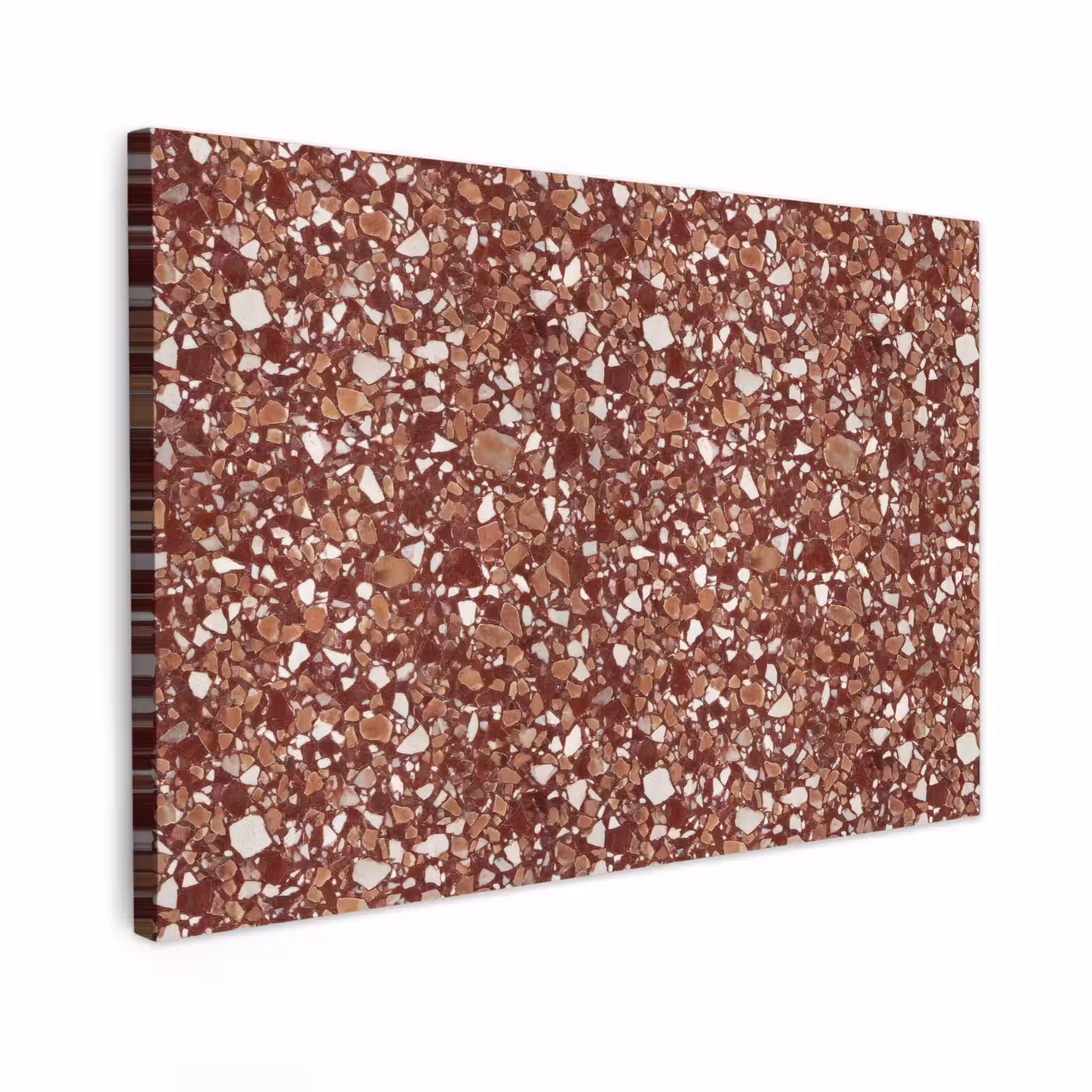 Canvas schilderij - Terrazzo - Patroon - Steentextuur - Roodbruin — 1