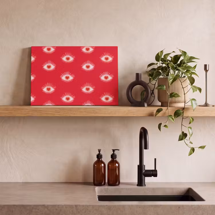 Canvas schilderij - Ogen - Hart - Abstract - Rood - Roze — 3
