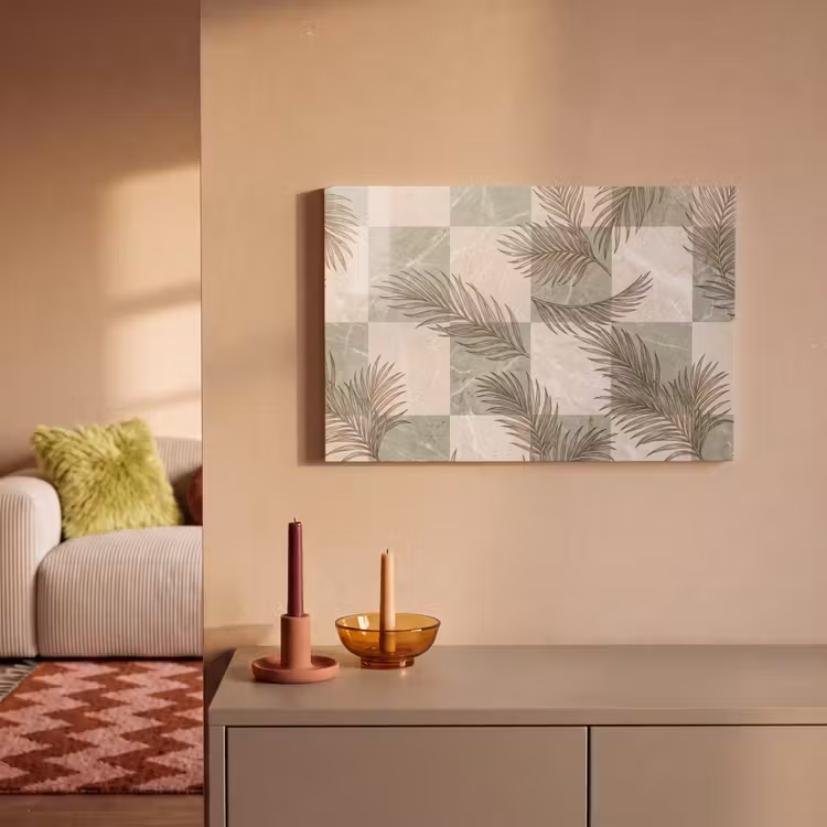 Canvas schilderij - Planten - Bladeren - Marmer - Modern - Groen — 2