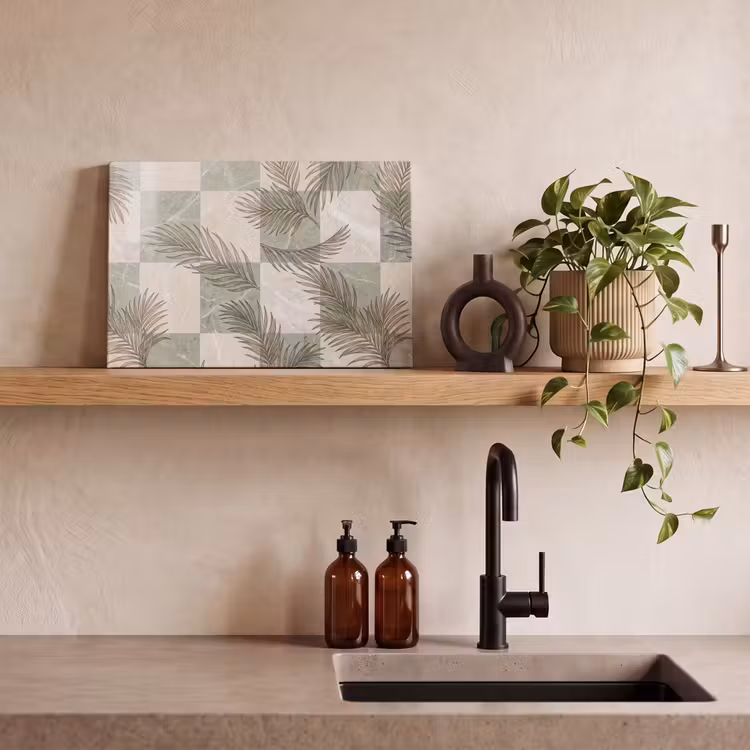 Canvas schilderij - Planten - Bladeren - Marmer - Modern - Groen — 3