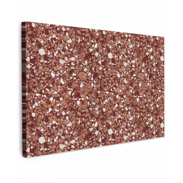 Canvas schilderij - Terrazzo - Patroon - Steentextuur - Roodbruin — 1