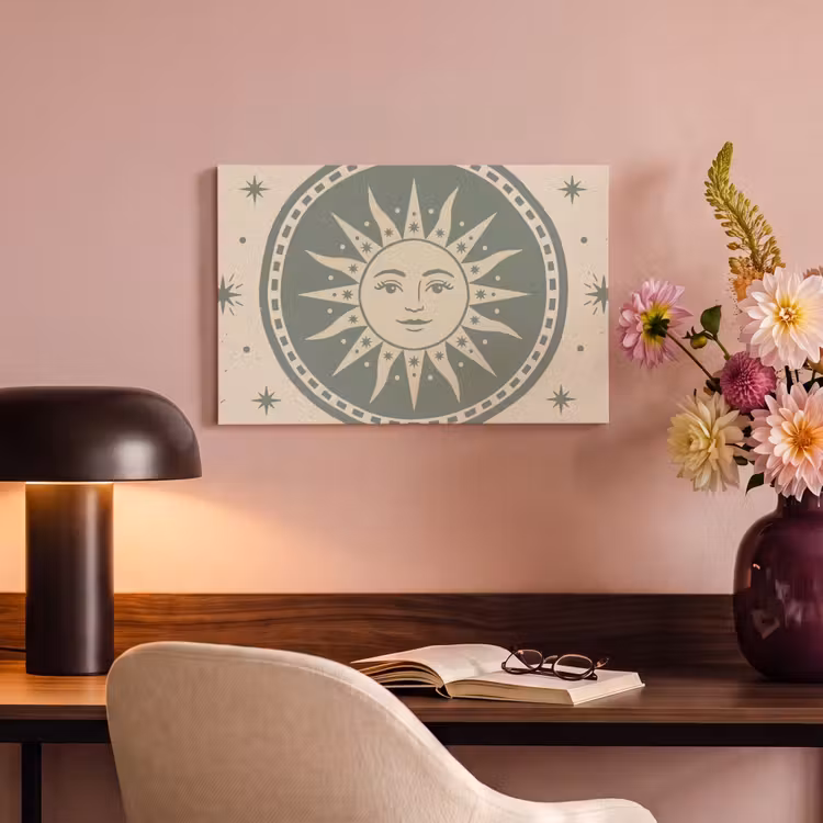 Canvas schilderij - Zon - Sterren - Astrologie - Vintage - Groen — 4