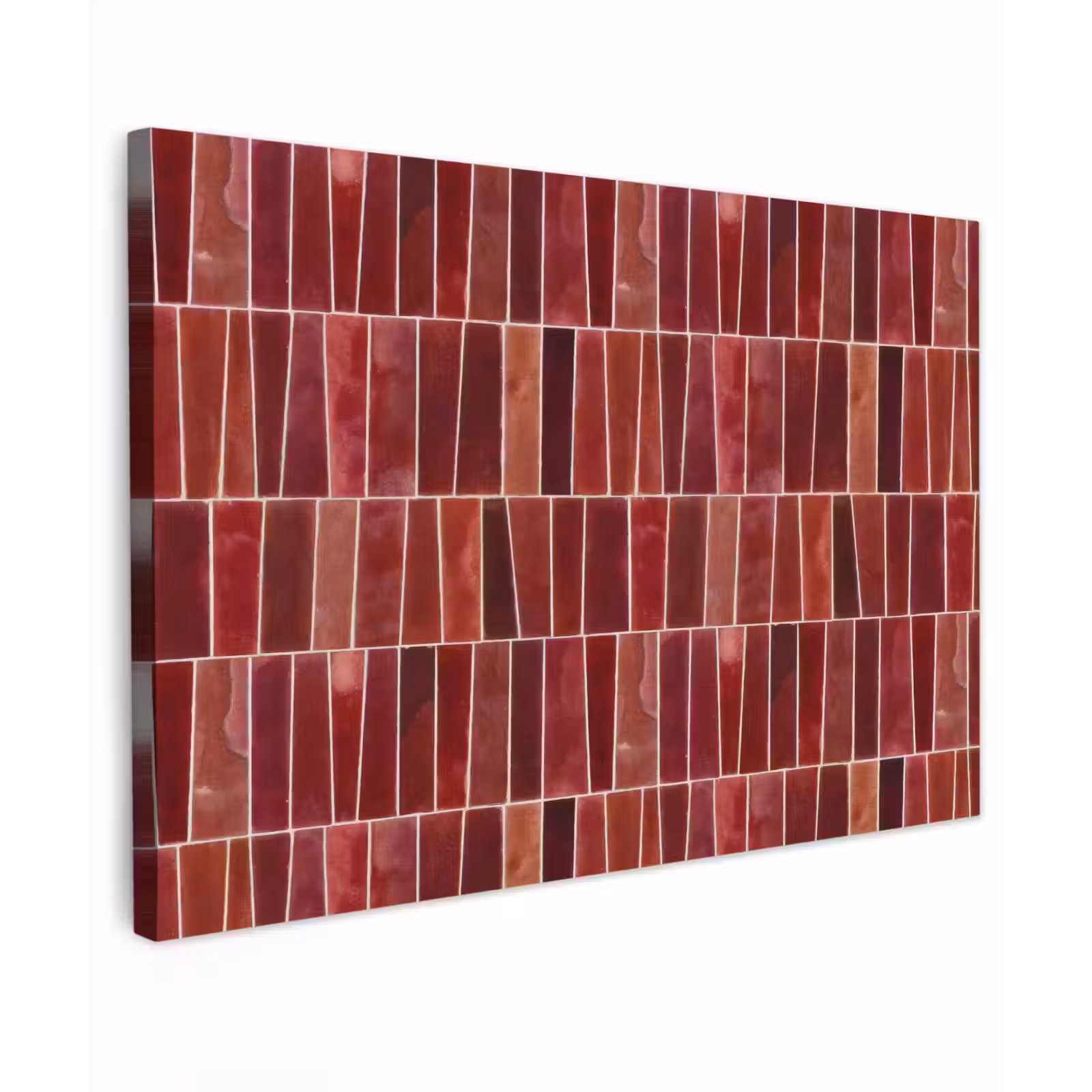 Canvas schilderij - Tegels - Modern - Structuur - Dieprood — 1