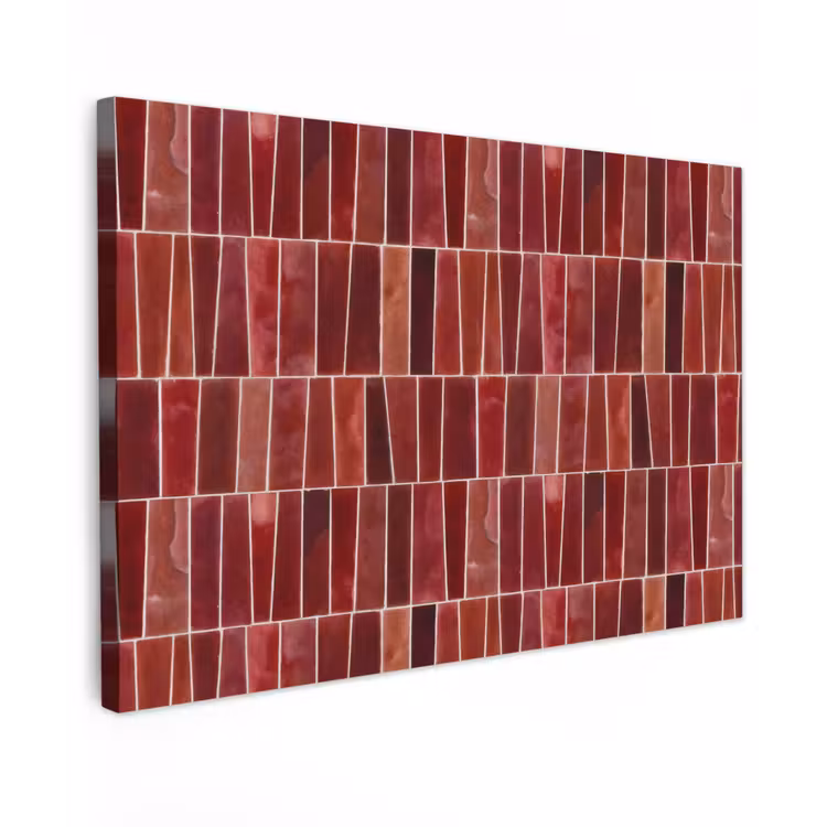 Canvas schilderij - Tegels - Modern - Structuur - Dieprood — 1