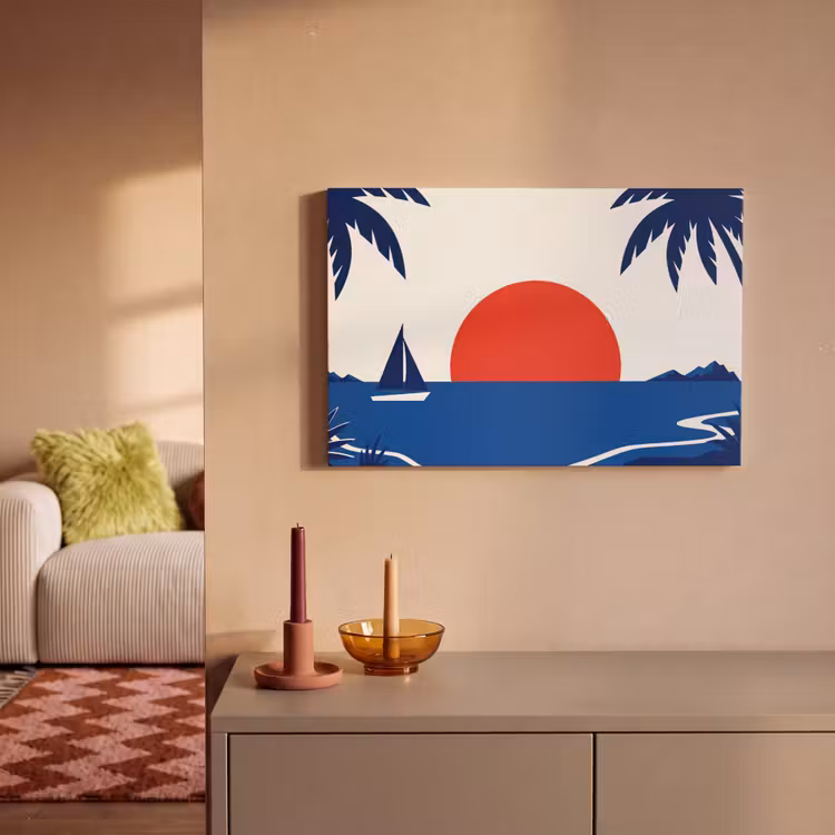 Canvas schilderij - Zonsondergang - Zee - Palmboom - Tropisch - Modern — 2