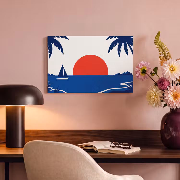 Canvas schilderij - Zonsondergang - Zee - Palmboom - Tropisch - Modern — 4
