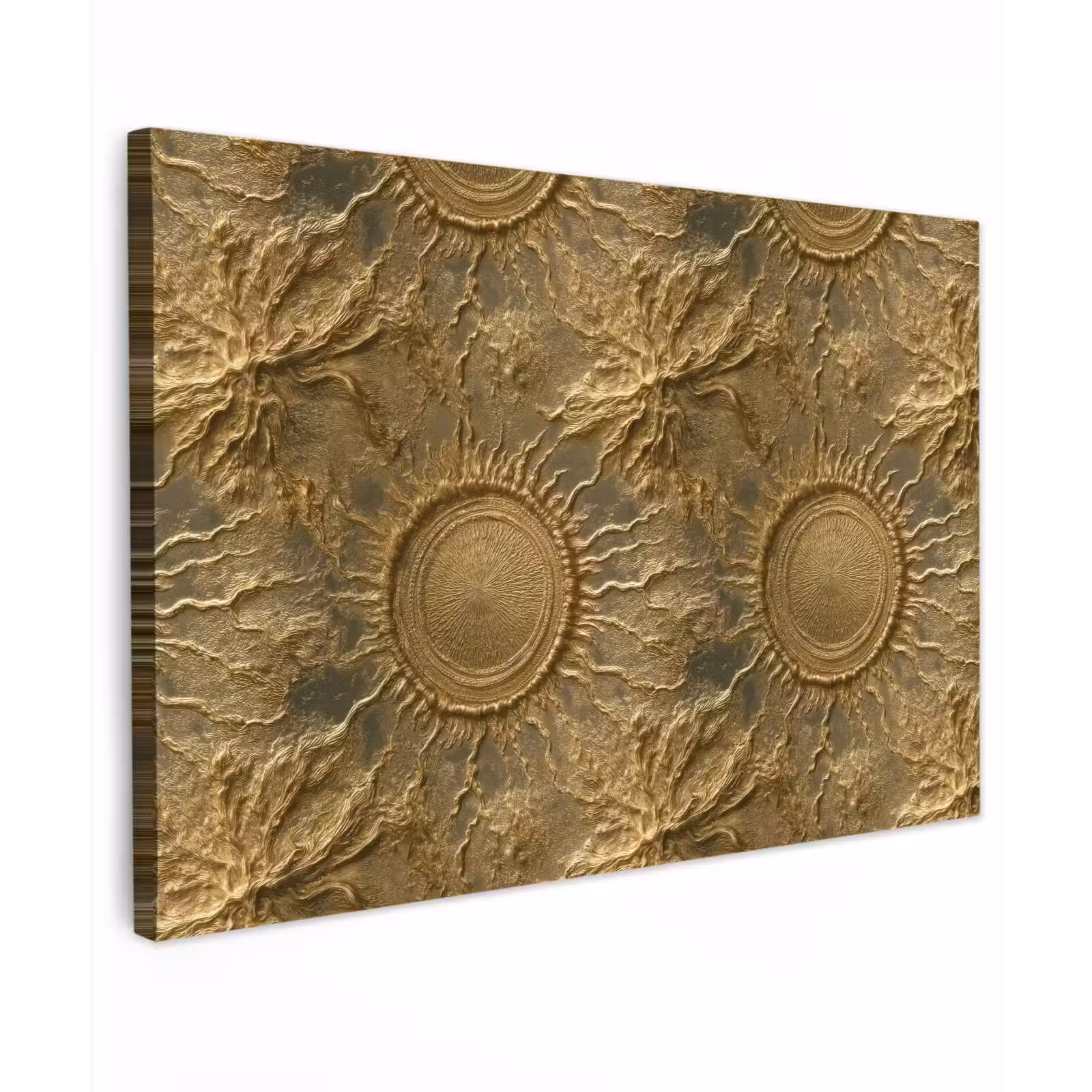 Canvas schilderij - Zon - Reliëf - Antiek - Goud — 1