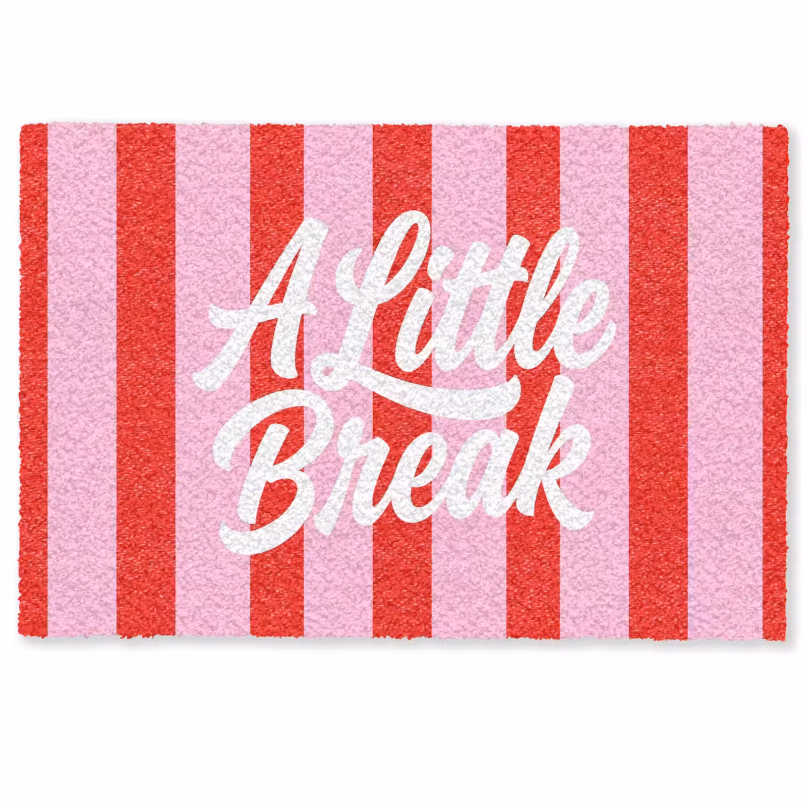 Deurmat - A Little Break - Strepen - Rood - Roze — 1