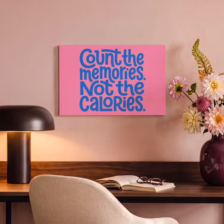 Canvas schilderij - Memories - Roze - Blauw - Quote — 3