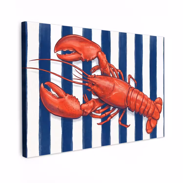 Canvas schilderij - Schaaldier - Kreeft - Marine - Illustratie - Rood — 1