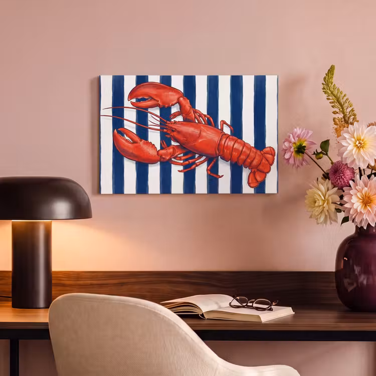Canvas schilderij - Schaaldier - Kreeft - Marine - Illustratie - Rood — 4