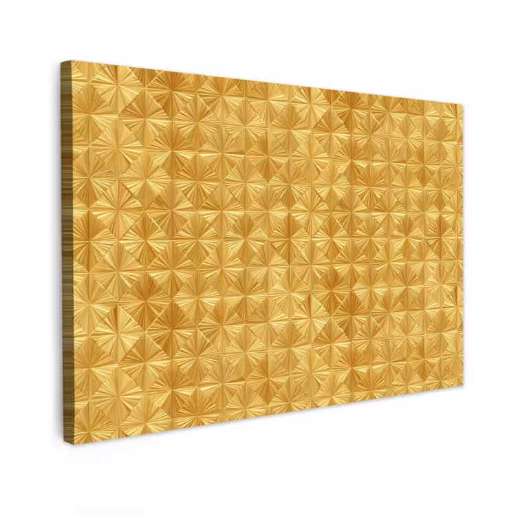 Canvas schilderij - Tegels - Geometrisch - Reliëf - Goud — 1