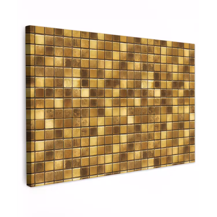 Canvas schilderij - Tegels - Mozaïek - Luxe - Warm Goud — 1