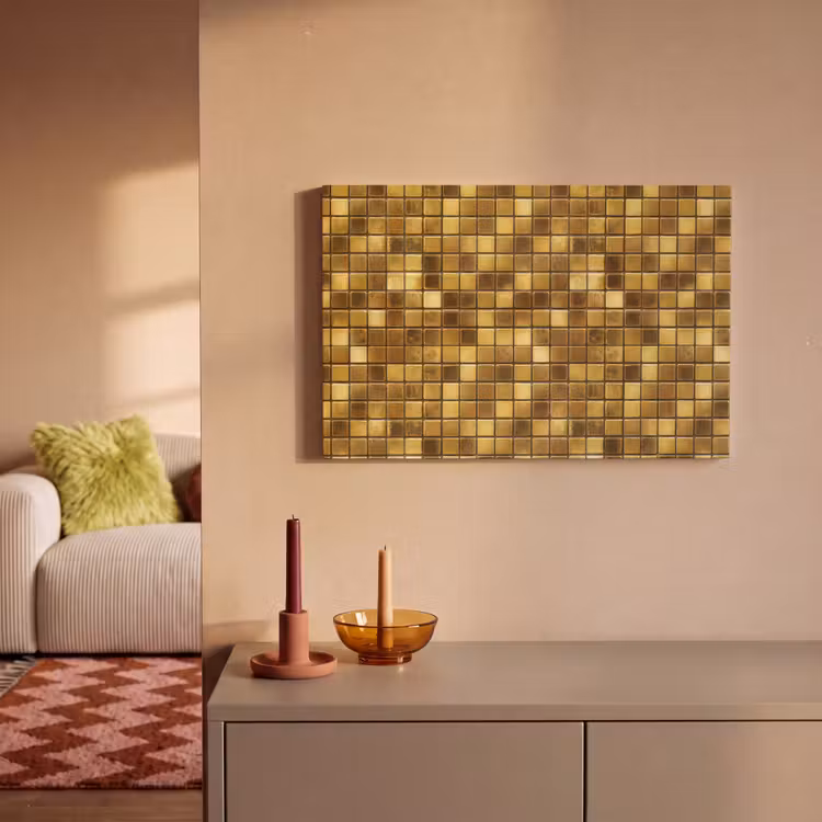 Canvas schilderij - Tegels - Mozaïek - Luxe - Warm Goud — 2