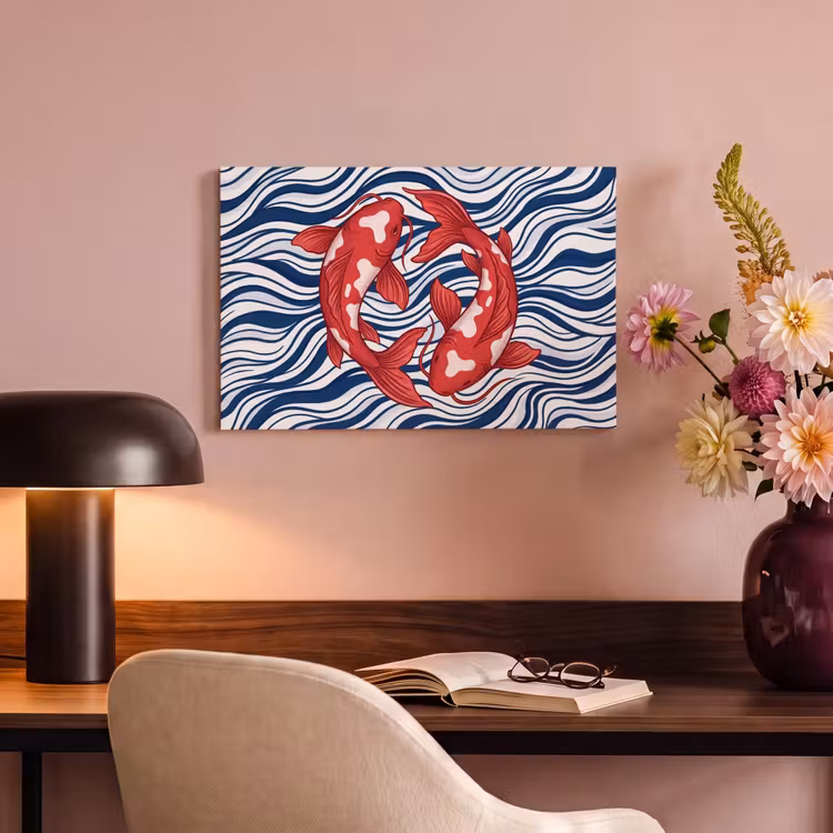 Canvas schilderij - Vis - Water - Natuur - Illustratie - Rood — 4