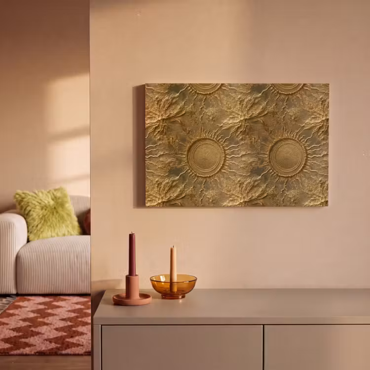 Canvas schilderij - Zon - Reliëf - Antiek - Goud — 2