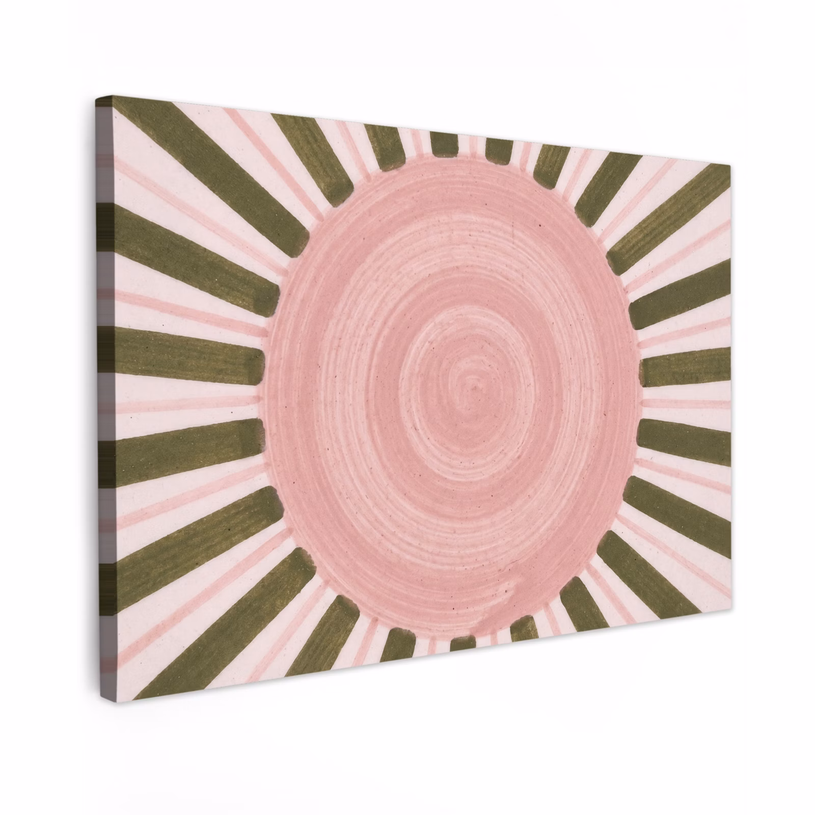 Canvas schilderij - Patroon - Cirkel - Stralen - Abstract - Roze — 1