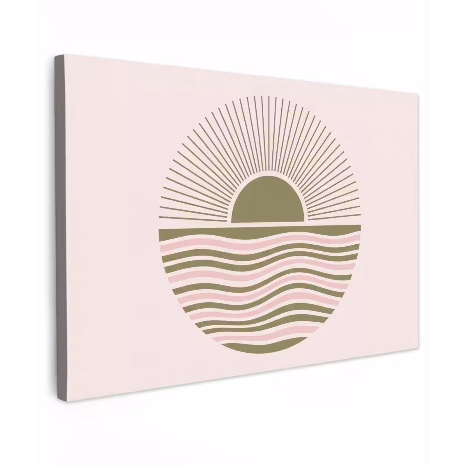 Canvas schilderij - Zon - Zee - Abstract - Modern - Roze — 1