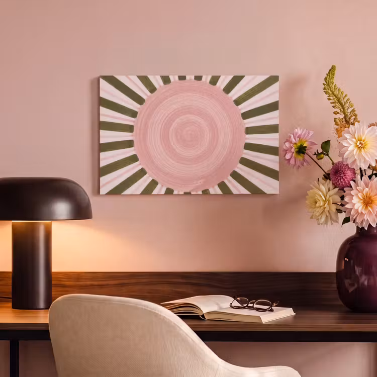 Canvas schilderij - Patroon - Cirkel - Stralen - Abstract - Roze — 4