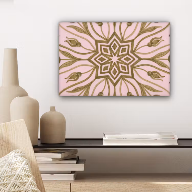 Canvas schilderij - Patroon - Mandala - Decoratie - Abstract - Groen — 5
