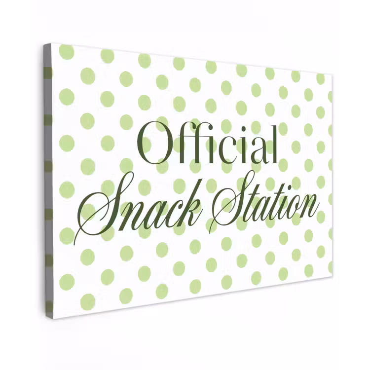 Canvas schilderij - Snack Station - Groen - Stippen — 1