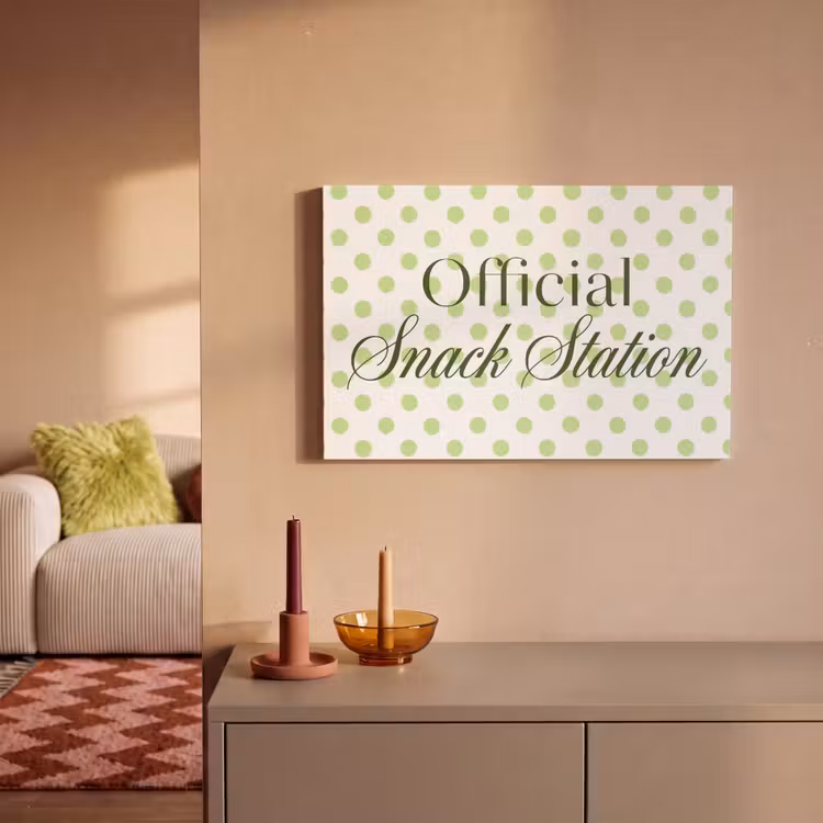 Canvas schilderij - Snack Station - Groen - Stippen — 2