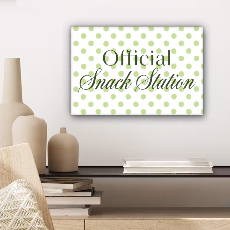 Canvas schilderij - Snack Station - Groen - Stippen — 5