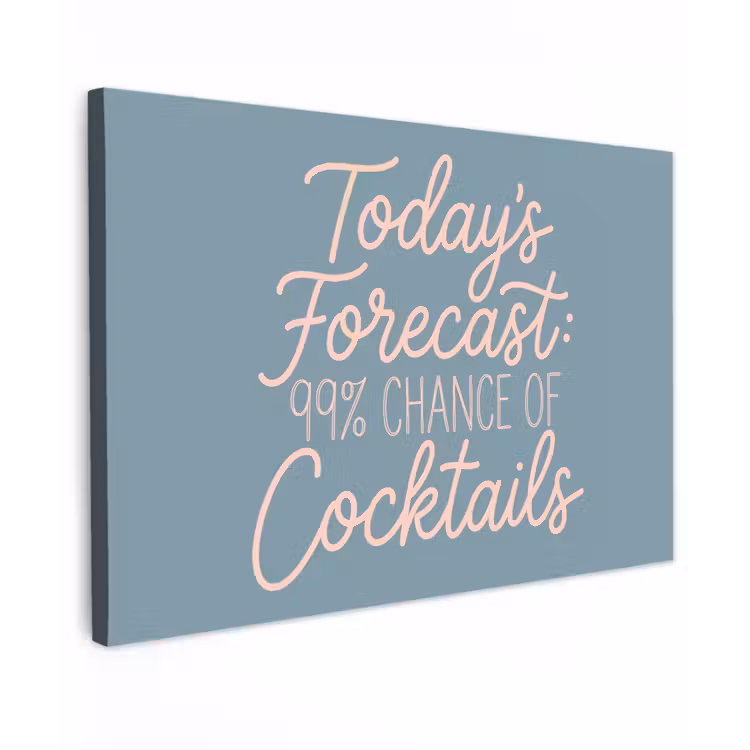 Canvas schilderij - Today's Forecast - Cocktails - Blauw — 1