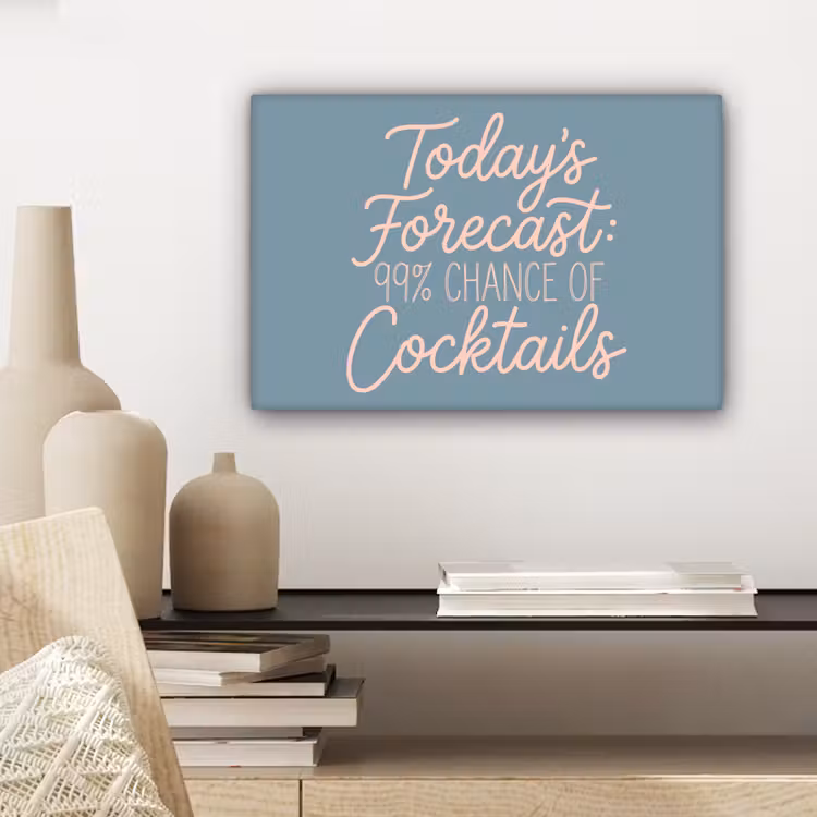 Canvas schilderij - Today's Forecast - Cocktails - Blauw — 5