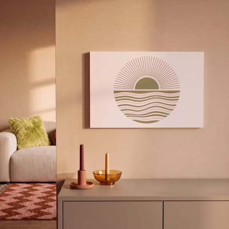 Canvas schilderij - Zon - Zee - Abstract - Modern - Roze — 2