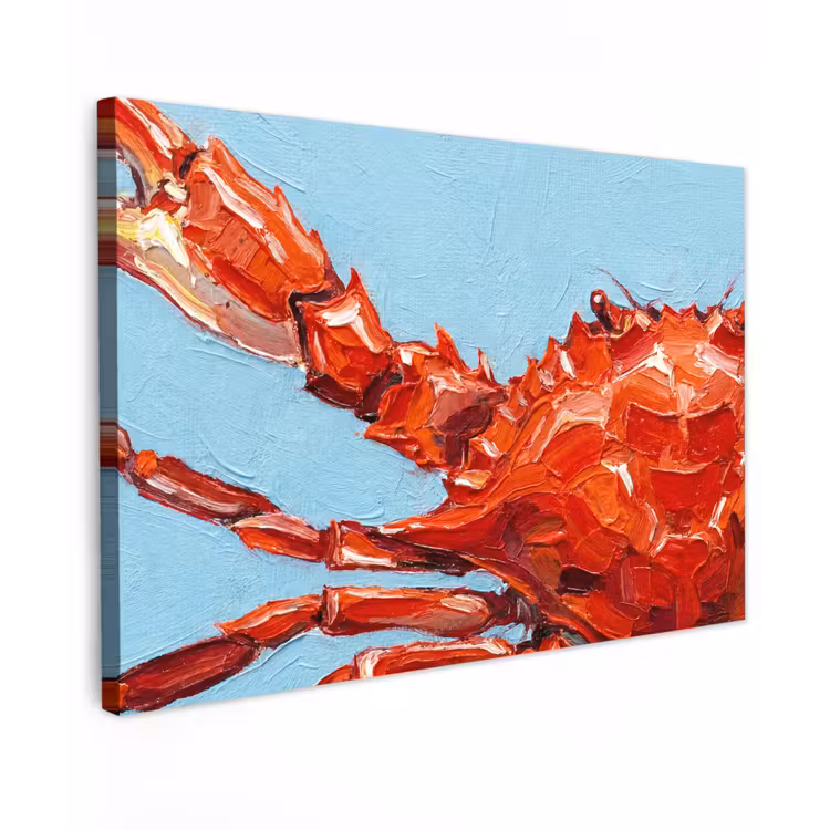 Canvas schilderij - Krab - Zee - Dieren - Abstract - Rood — 1